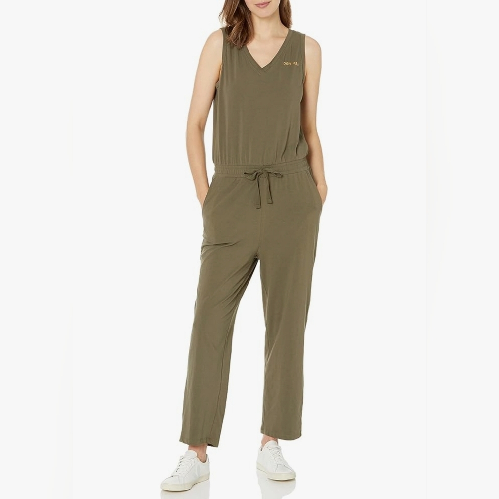 Calvin Klein Olive Green Sleeveless V-Neck Jumpsuit Size Large NWT - Picture 14 of 15